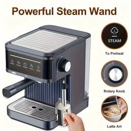 Homezo espressomachine - Koffiemachine met melkopschuimer - 20 bar Pompdruk - Kopjeswarmer - 10/12 koppen - waterreservoir 1,8 l — thumbnail 5
