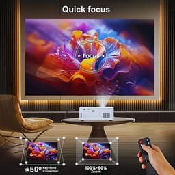 Mini Beamer – 1080P Ondersteuning – 500 ANSI Lumen – 80 Inch Projectie – USB – Compact en Draagbaar — thumbnail 2