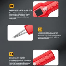 OKWISH Plukmachine - Pluimveeverwijderaar - Efficiënt & Makkelijk Schoonmaken - Voor Keuken & Boerderij - Voor Kip Eend En Gans - 270 X 60 Mm - Rood — thumbnail 4