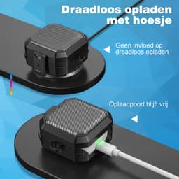 YONO Hoesje geschikt voor Samsung Galaxy Buds 4 / 4 Pro - Beschermhoes met Vergrendeling - Hard Case - Schokbestendig - Karabijnhaak - Zwart — thumbnail 3