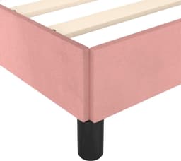 Bedframe met hoofdeinde, roze, 200 x 200 cm, fluwelen familiebed, hotelbed, bedframe voor slaapkamer, hotel, logeerkamer — thumbnail 2