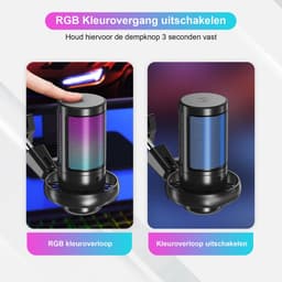 Microfoon met arm - USB - gaming - RGB Condensatormicrofoon - met Mute-Knop, Popfilter, Microfoonarm - Luxe microfoon — thumbnail 3