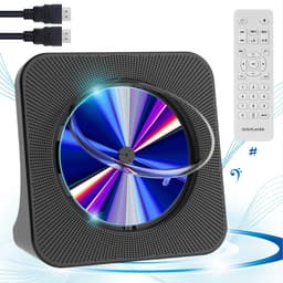DVD-Speler - CD-Speler met Bluetooth - Multimedia Speler - Bluetooth 5.0 TX/RX - HDMI voor TV en Projector - USB & FM Radio - Stereo Speakers - Voor Muziek en Films - Zwart — thumbnail 1