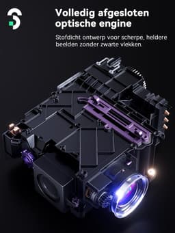 Beamer – Full HD 1080P – 4K Ondersteuning – WiFi en Bluetooth – Automatische Focus – 500 ISO Lumen — thumbnail 5