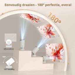 Beamer 1280 X 720 LED Draagbaar - WiFi 6 Bluetooth Android 11 - 4K Ondersteuning 5W Luidspreker - Voor Thuisbioscoop Gaming Zakelijk — thumbnail 4