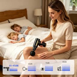 6 Snelheden En 4 Opzetstukken – Mini Spiermassagepistool Met 1800mAh Type-C – 580g Lichtgewicht En Draagbaar – Diepe Weefselmassage Voor Schouders, Rug En Benen — thumbnail 3
