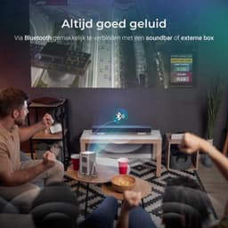 Mini Beamer - 500 ANSI Lumen Full HD 1080p - LED Projector - WiFi 6 Bluetooth 5.2 - Voor Thuisbioscoop En Streaming — thumbnail 3