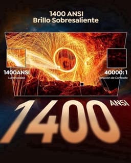 Beamer Draagbaar - 1200 ANSI Lumen - 1920 x 1080 Resolutie - LCD Scherm - Bluetooth En HDMI - Voor Thuisbioscoop En Presentaties — thumbnail 3