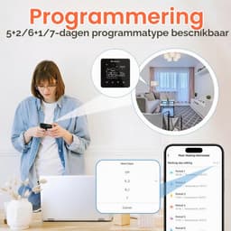 WiFi thermostaat, verwarming, smart voor water, vloerverwarming, programmeerbare lcd-kamerthermostaat, boiler, wifi, digitale vloerverwarming, compatibel met Alex Google Home 3A — thumbnail 4