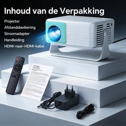 Mini Beamer – Native 720p – 1080p Ondersteuning – Automatische Keystone – 50% Zoom – 180° Draaib — thumbnail 5