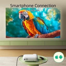 Beamer 450 ANSI Lumen - 1080P Full HD Resolutie - LED Display - Draagbaar Mobiel - Thuisbioscoop Gaming Educatie — thumbnail 3