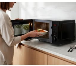 Solo magnetron - Compacte oven - Maaltijden verwarmen - 5 standen - 20 liter - Matzwart — thumbnail 2