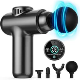 Mini-massagegun - Apparaat voor spierontspanning - Ondersteunt spierherstel - 30 snelheden, lcd-touchscreen - 450 g - Zwart — thumbnail 1