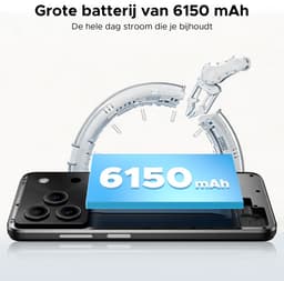 DOOGEE Note 56 Lite - Dual SIM Smartphone - Android 16 -12 GB RAM + 32 GB ROM / 2 TB TF - UNISOC SC9863A - 6150 mAh - 8,5 mm ultraslank - 6,56 inch HD+ - 8 MP + 5 MP - Face ID -Zwart — thumbnail 2