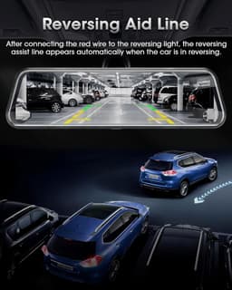 SnelShoppen - Dual 1080P Mirror Dashcam met Achteruitrijcamera 10-Inch IPS Touchscreen, 170° + 140° Hoek, Nachtzicht en Waterdicht - Auto Camera Voor — thumbnail 4