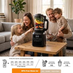Staande mixer - Soepmaker - Warme maaltijden maken - 12 automatische programma's - 17 liter kan - Wit — thumbnail 5