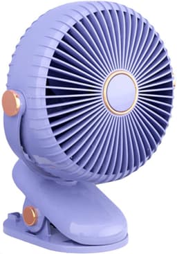 Bureauventilator met klem – 3 snelheden, veilig ontwerp, compact en draagbaar – voor thuis, studentenkamer of kinderwagen – Paars — thumbnail 1