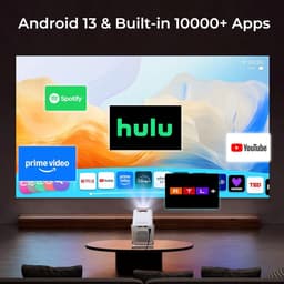 SnelShoppen - Mini Beamer 1080P met WiFi 6 en Bluetooth 5.4 - Gecertificeerd voor Netflix en Android 13 - Auto Keystone en 4K Ondersteuning - Ingebouw — thumbnail 5