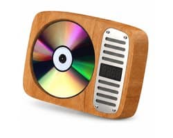 GH Goods - Draagbare CD Speler met Bluetooth - Ingebouwde speaker - Voor in de auto - Fm radio - MP3 - 3.5 MM Aux - CD / CD-R / CD-RW - Houten Look