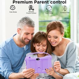 SnelShoppen - Kids Tablet 7 Inch Android voor Kinderen - Paars - WiFi, Bluetooth, Dubbele Camera, Ouderlijk Toezicht, 2GB RAM, 32GB ROM - Voor Jongen — thumbnail 4