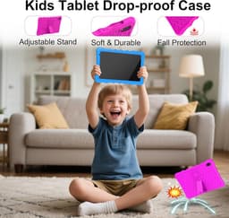 SnelShoppen - Kindertablet met Schokbestendige Bescherming, Dual Camera, Bluetooth, WiFi, 10.1 Inch Android 13 Tablet voor Kinderen, Perfect voor Educ — thumbnail 3