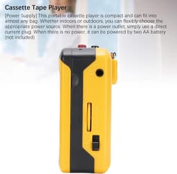 Draagbare cassetterecorder – AM/FM-radio – opname op cassette via MIC – ingebouwde luidspreker – koptelefoonaansluiting – DC of batterij.L — thumbnail 4