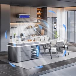Originele draadloze wandventilator met 3 snelheden | Stil en draagbaar | geschikt voor wandmontage, ideaal voor keuken | slaapkamer en kantoor | grijs — thumbnail 4