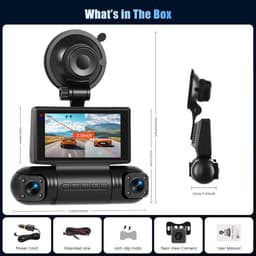 SnelShoppen - Inefala 2K WiFi Dash Cam 4 Kanalen, 360° Beeld, Nachtzicht, Parkeerbewaking, G-Sensor, 3 Inch IPS Scherm, Voor Auto's, Voertuigen, Veili — thumbnail 4
