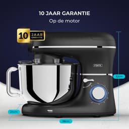 SnelShoppen - Keukenmachine 2000W - Keukenrobot Foodprocessor met 6,2L Mengkom - Inclusief Vleesmolen, Blender en Accessoires - Zwart — thumbnail 4