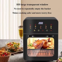 Airfryer Broodroosteroven - Heteluchtoven Multifunctioneel - Gerechten Bereiden - Dubbellaags Ontwerp - 28 x 31 x 34 cm - Roestvrij staal — thumbnail 4