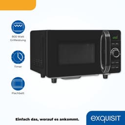 Magnetron met Grill - Compacte Oven - Snel Eten Bereiden - Plat Magnetronbed - 20 Liter - Zwart — thumbnail 4