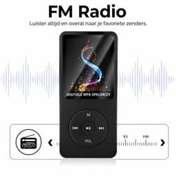 HiFi MP3 / MP4 Speler Bluetooth - Voice recorder - Dictafoon - FM radio - 32GB geheugen - Zwart — thumbnail 4