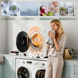 Sogiol® Compacte Mini Wasdroger afvoerdroger - 5 Programma's - RVS Trommel 4 kg 800W 400W — thumbnail 4