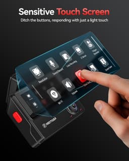 Dashcam voor auto - Zwart - 3 kanalen - 2,5K + 2,5K + 1080p infrarood nachtzicht - Met touchscreen en GPS voor optimale veiligheid — thumbnail 5