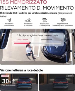 Dashcam voor auto - Zwart - Compact 4K 158° Lens - Met Nachtzicht en Spraakbesturing - Met Parkeermonitoring en GPS — thumbnail 3