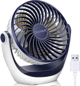 USB Tafelventilator – Sterke Luchtstroom – 3 Snelheden – 360° Draaibaar – Stil – Compact Design — thumbnail 1