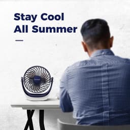 USB Tafelventilator – Sterke Luchtstroom – 3 Snelheden – 360° Draaibaar – Stil – Compact Design — thumbnail 4