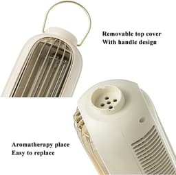 KZQ Bladloze Torenventilator - Usb Herlaadbaar - 3 Snelheden - 3600mAh Batterij - Stille Staande Ventilator - Geschikt Voor Slaapkamer Woonkamer Kantoor En Thuis - Crèmewit — thumbnail 5