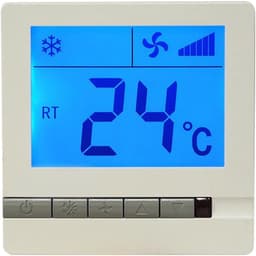LCD Thermostaat - Klimaatregelaar - Temperatuur Beheer - Met Afstandsbediening - 86x86mm - Wit — thumbnail 1