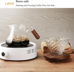Dailygoods- Koffiezetapparaat 600ml - Borosilicaatglas - Druppelkoffiezetapparaat - Houten Kraag - 100 Vellen Papierfilter - Veilig Materiaal - Drip Coffee Maker — thumbnail 3
