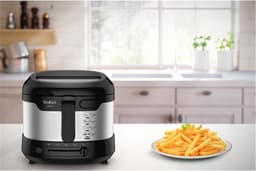Friteuse - Compact Frituur - Lekker Frituren - Opklapbare Handgreep - 1 kg Capaciteit - Zwart RVS — thumbnail 4