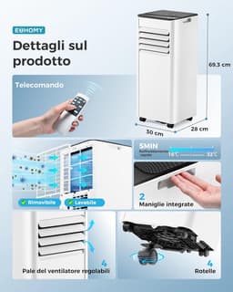Mobiele Airco - Verplaatsbare Koeler - Ruimte Koelen - 4-in-1 Functie - 25 m² - Wit — thumbnail 3