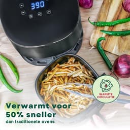 SNJY® Mini Airfryer - Airfryer Klein - Camping Airfryer - 3 Liter - 5-in-1 - 1400W - Zwart — thumbnail 5