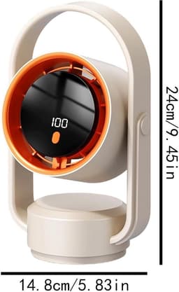 5-standen persoonlijke nachtventilator, werkt op een 1800mAh-batterij, geschikt voor mannen, studenten, reizigers, thuis, appartement, studeerkamer, slaapkamer, woonkamer, studentenkamer, kantoor, op reis en tijdens het kamperen. — thumbnail 4