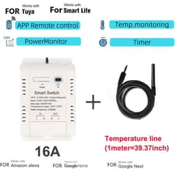 Slimme Temperatuurschakelaar - WiFi Thermostaat Sensor - Thuiskantoor Automatisering - Realtime Bewaking - 16A - Wit — thumbnail 5