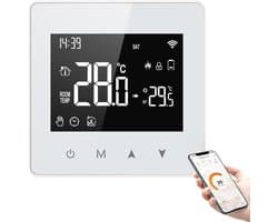 Slimme Thermostaat - Temperatuurregelaar Ketel - Comfort Thuis - App Afstandsbediening - Compact Formaat - Wit