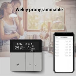 Slimme Thermostaat - Temperatuurregelaar App - Energie Besparen - Wekelijks Programmeerbaar - 16A Elektrische Verwarming - Zilver — thumbnail 3