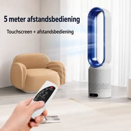 Pelor Bladloze Torenventilator - Luchtreinigende Luchtcirculatie - 8 Snelheden met Afstandsbediening - 90° Oscillatie - Blauw — thumbnail 5