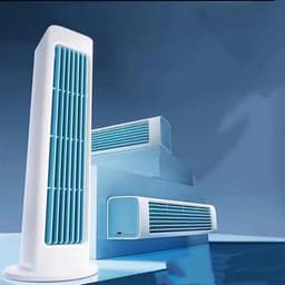 KZQ Draagbare Usb Luchtkoeler Ventilator Met Dubbele Stand Ultrastil Voor Keuken En Slaapkamer Wit — thumbnail 2