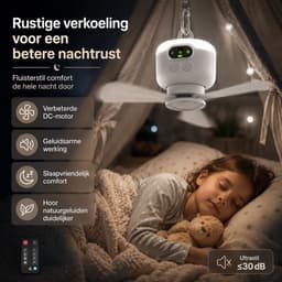 Lapamax Camping Ventilator met LED Verlichting Ø27 cm – 8000mAh Oplaadbare Accu – Tent Ventilator met Afstandsbediening en Timer – 4 Snelheden & 3 Lichtstanden – Stille DC Motor – ventilator camper Voor Tent, Caravan, Camper en Overkapping – Wit — thumbnail 5